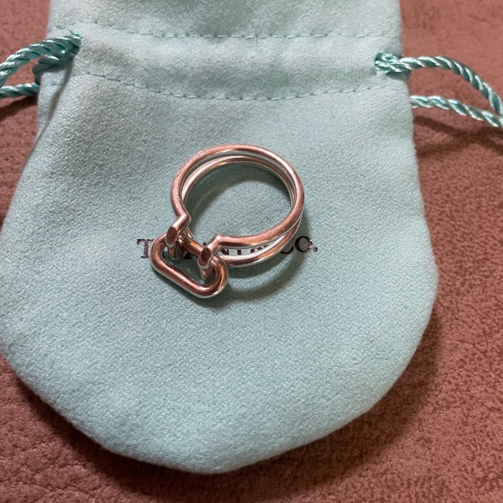 TIFFANY & CO. Sterling Silver “Hardware Two-row” Ring  EUC and Authentic - Picture 9 of 12